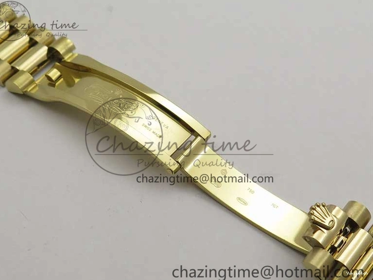 Black 40mm YG 228239 904 Version YG Bracelet Dial Markers BP A2836 Stick New Day-Date Dial on President 0420